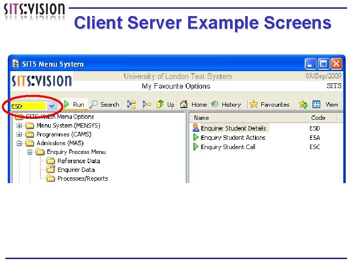 Client Server Example Screens 