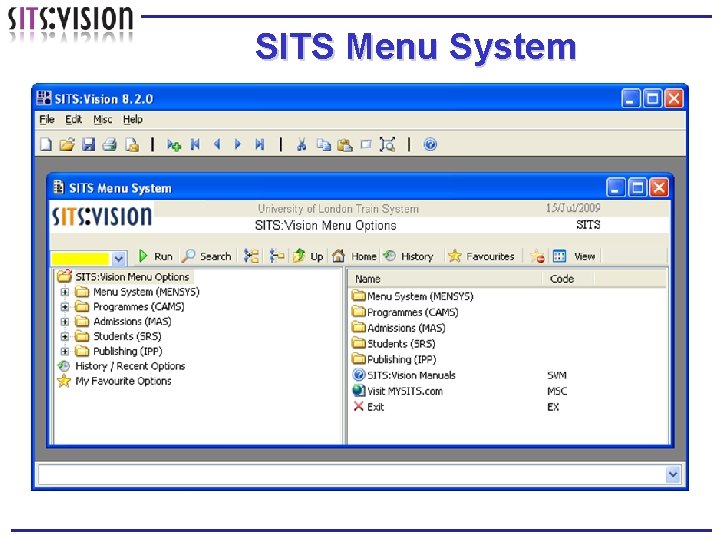 SITS Menu System 