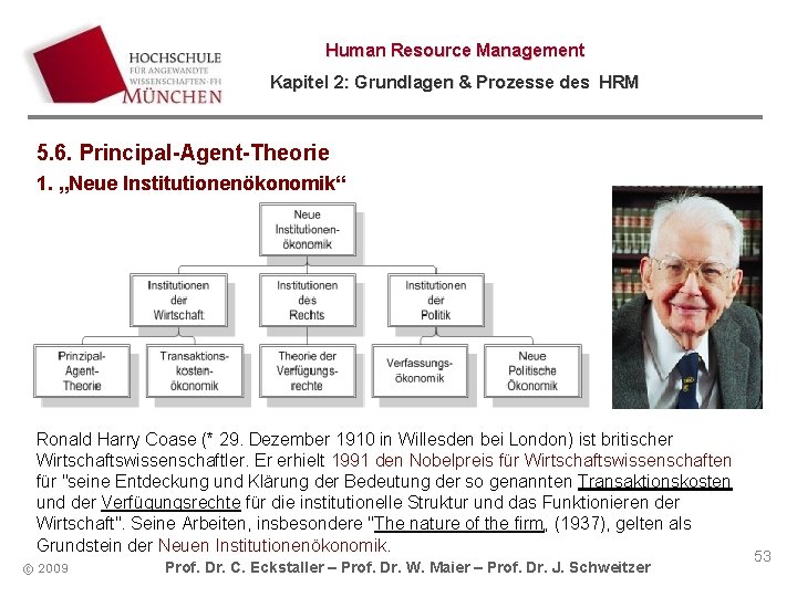 Human Resource Management Kapitel 2: Grundlagen & Prozesse des HRM 5. 6. Principal-Agent-Theorie 1.