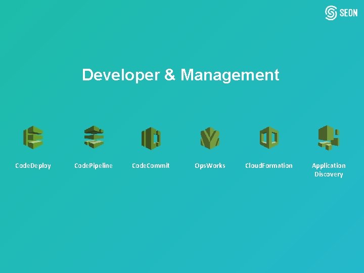 Developer & Management Code. Deploy Code. Pipeline Code. Commit Ops. Works Cloud. Formation Application