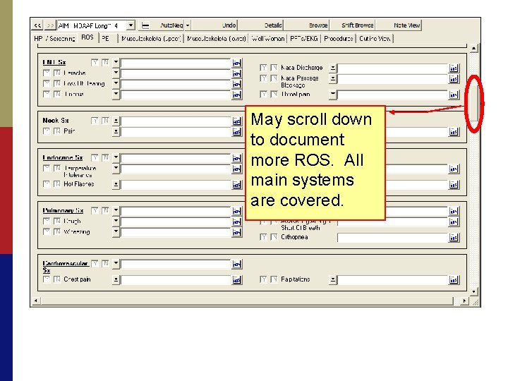 May scroll down to document more ROS. All main systems are covered. 