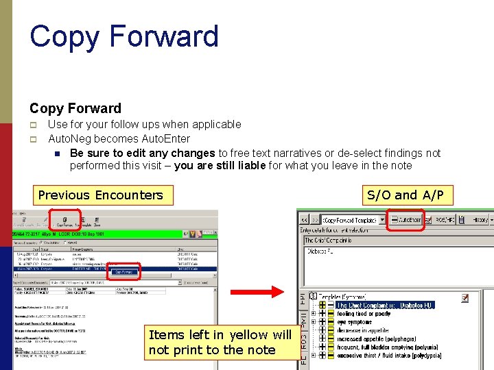Copy Forward p p Use for your follow ups when applicable Auto. Neg becomes