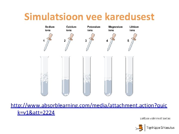 Simulatsioon vee karedusest http: //www. absorblearning. com/media/attachment. action? quic k=v 1&att=2224 