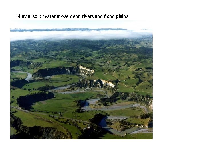 Alluvial soil: water movement, rivers and flood plains 