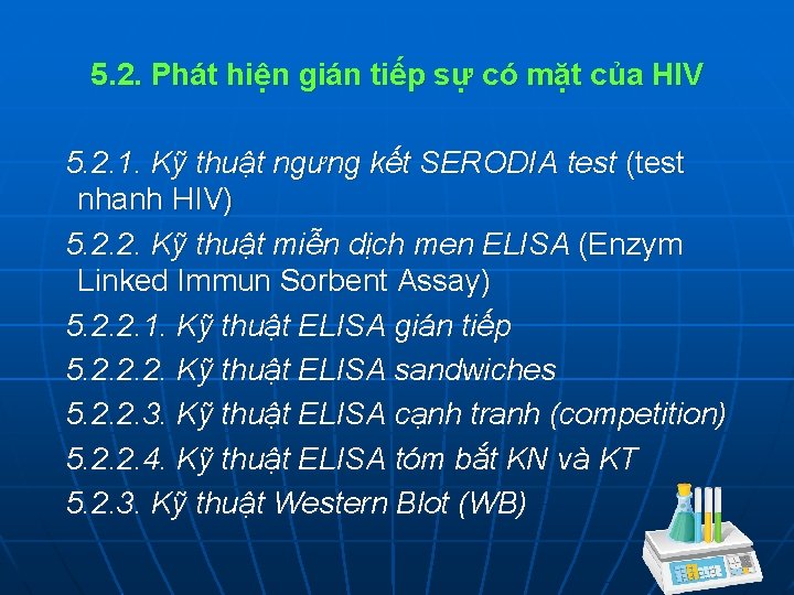5. 2. Phát hiện gián tiếp sự có mặt của HIV 5. 2. 1.
