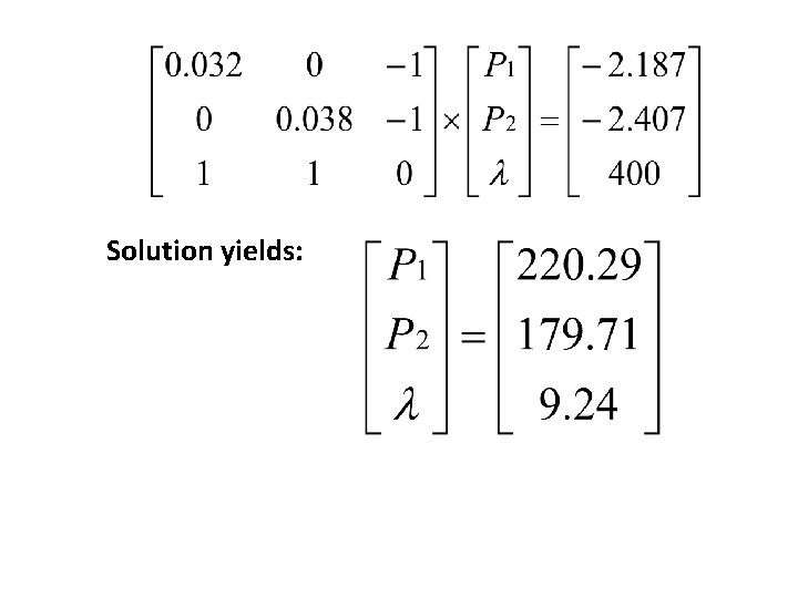 Solution yields: 