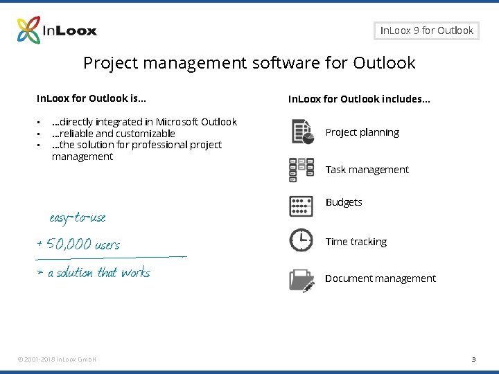 Seite 3 In. Loox 9 for Outlook Project management software for Outlook In. Loox Seite 3 In. Loox 9 for Outlook Project management software for Outlook In. Loox