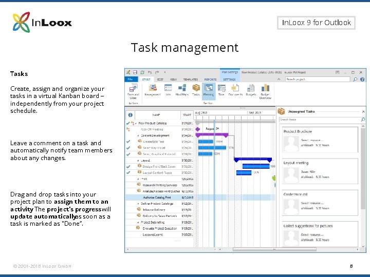 Seite 8 In. Loox 9 for Outlook Task management Tasks Create, assign and organize Seite 8 In. Loox 9 for Outlook Task management Tasks Create, assign and organize