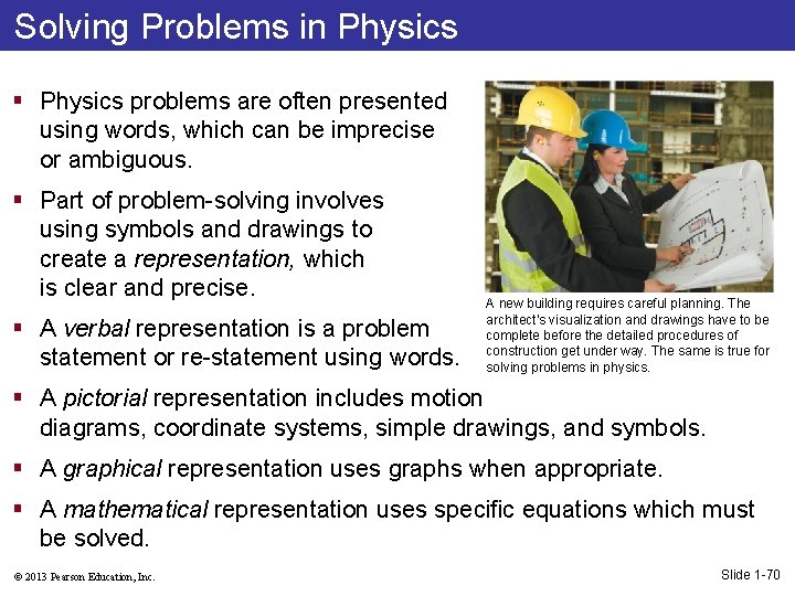 Solving Problems in Physics § Physics problems are often presented using words, which can
