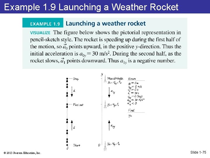 Example 1. 9 Launching a Weather Rocket © 2013 Pearson Education, Inc. Slide 1