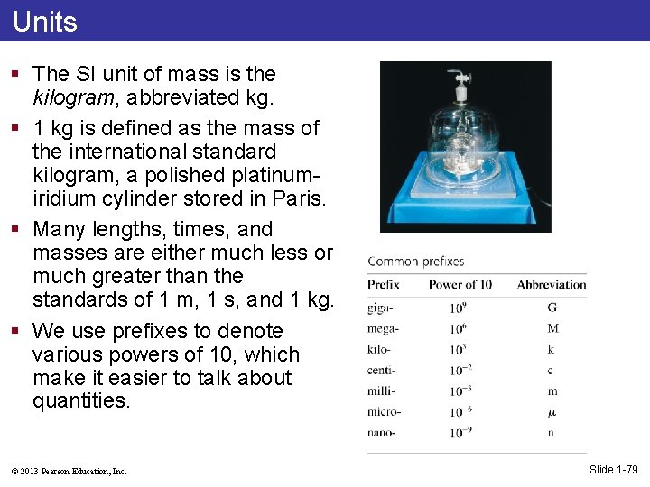 Units § The SI unit of mass is the kilogram, abbreviated kg. § 1