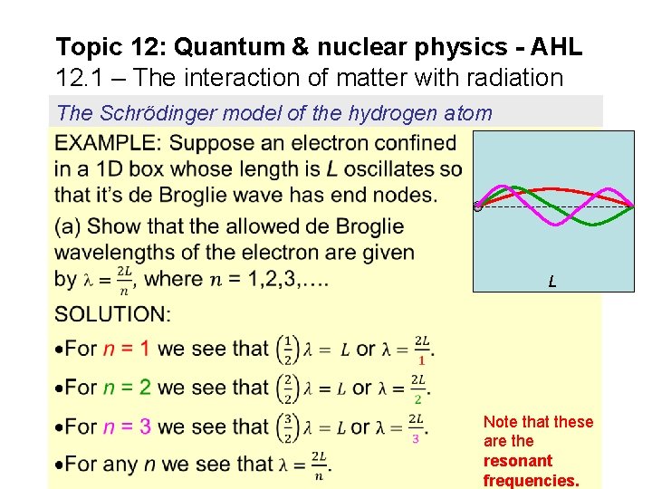 Topic 12: Quantum & nuclear physics - AHL 12. 1 – The interaction of Topic 12: Quantum & nuclear physics - AHL 12. 1 – The interaction of