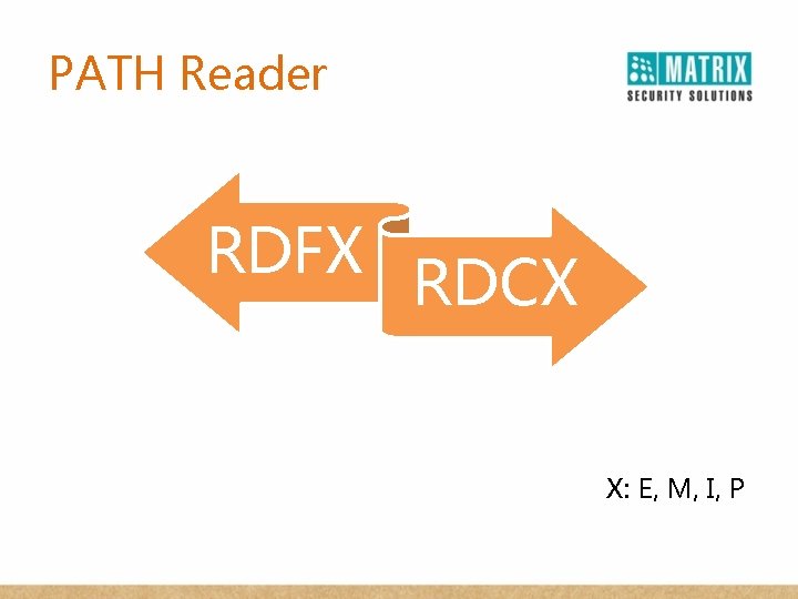 PATH Reader RDFX RDCX X: E, M, I, P 