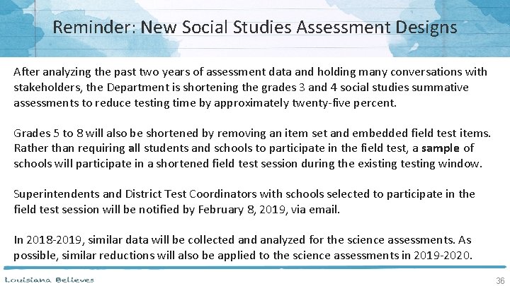 Reminder: New Social Studies Assessment Designs After analyzing the past two years of assessment