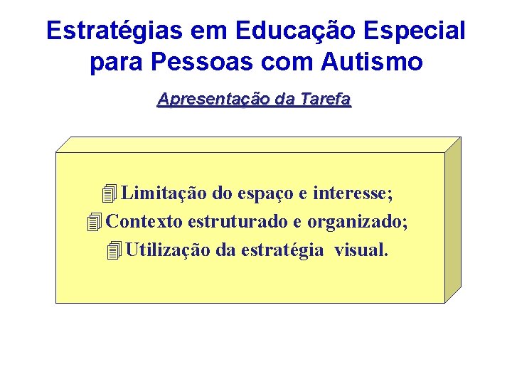 Estratégias em Educação Especial para Pessoas com Autismo Apresentação da Tarefa 4 Limitação do Estratégias em Educação Especial para Pessoas com Autismo Apresentação da Tarefa 4 Limitação do