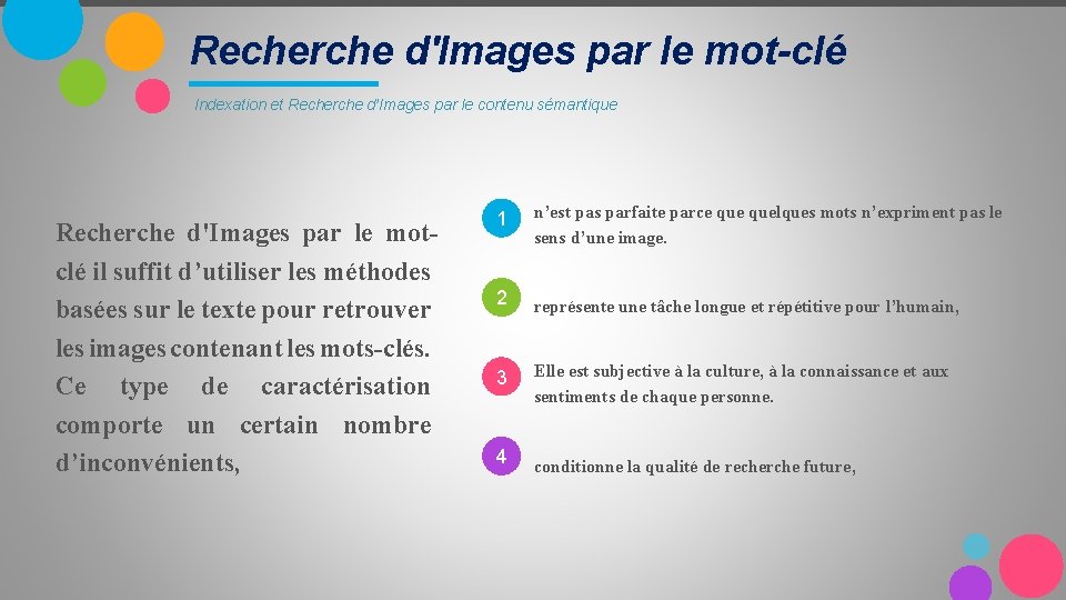 Recherche d'Images par le mot-clé Indexation et Recherche d’Images par le contenu sémantique Recherche