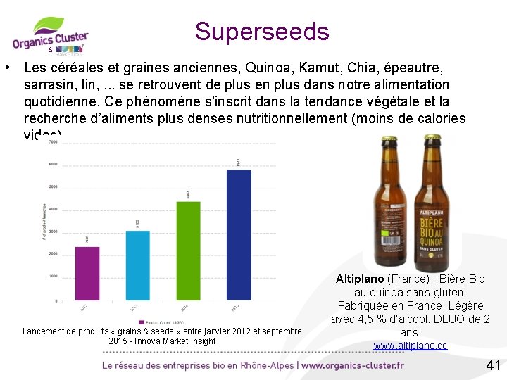 Superseeds & • Les céréales et graines anciennes, Quinoa, Kamut, Chia, épeautre, sarrasin, lin,