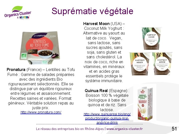 Suprématie végétale & Pronatura (France) – Lentilles au Tofu Fumé : Gamme de salades