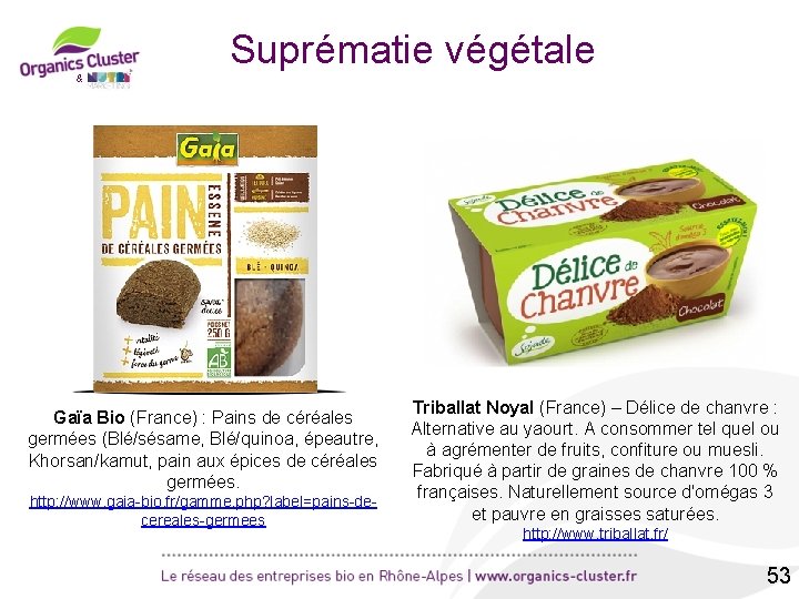 Suprématie végétale & Gaïa Bio (France) : Pains de céréales germées (Blé/sésame, Blé/quinoa, épeautre,