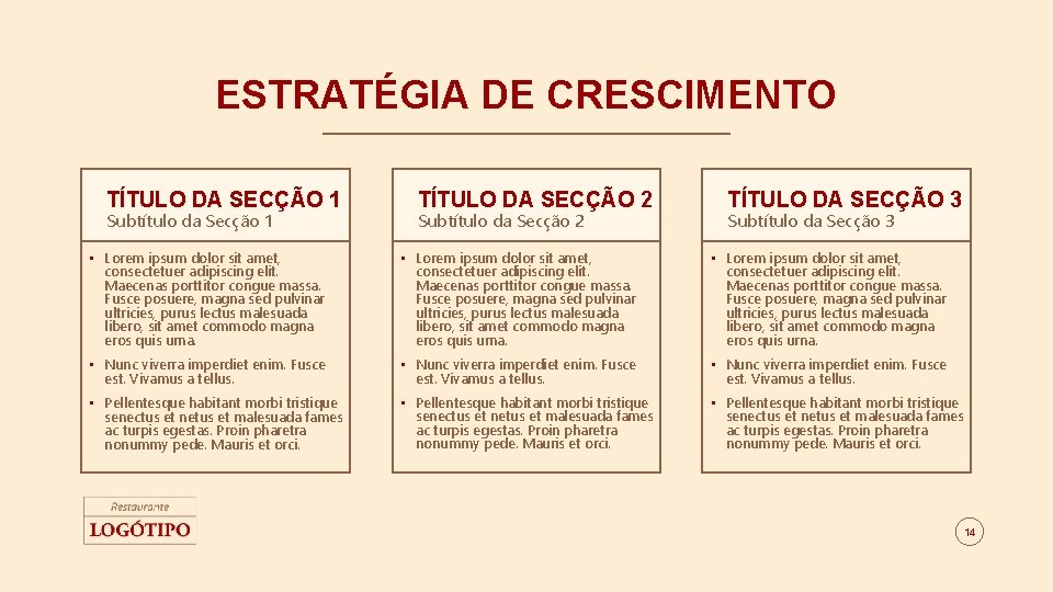 ESTRATÉGIA DE CRESCIMENTO TÍTULO DA SECÇÃO 1 Subtítulo da Secção 1 TÍTULO DA SECÇÃO