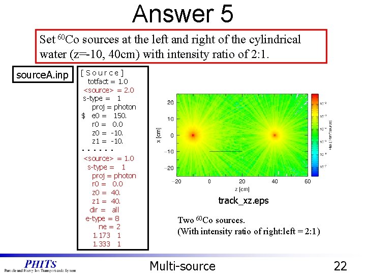 Answer 5 Set 60 Co sources at the left and right of the cylindrical