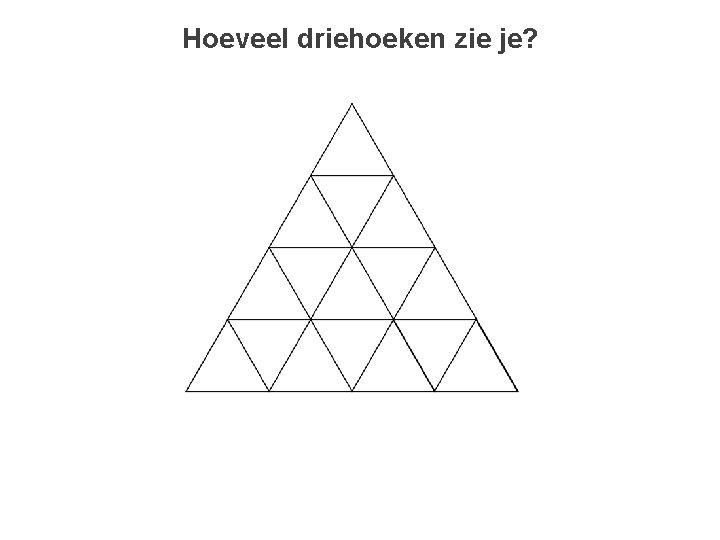 Hoeveel driehoeken zie je? 