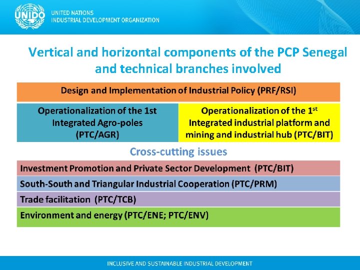 Vertical and horizontal components of the PCP Senegal and technical branches involved Vertical and horizontal components of the PCP Senegal and technical branches involved
