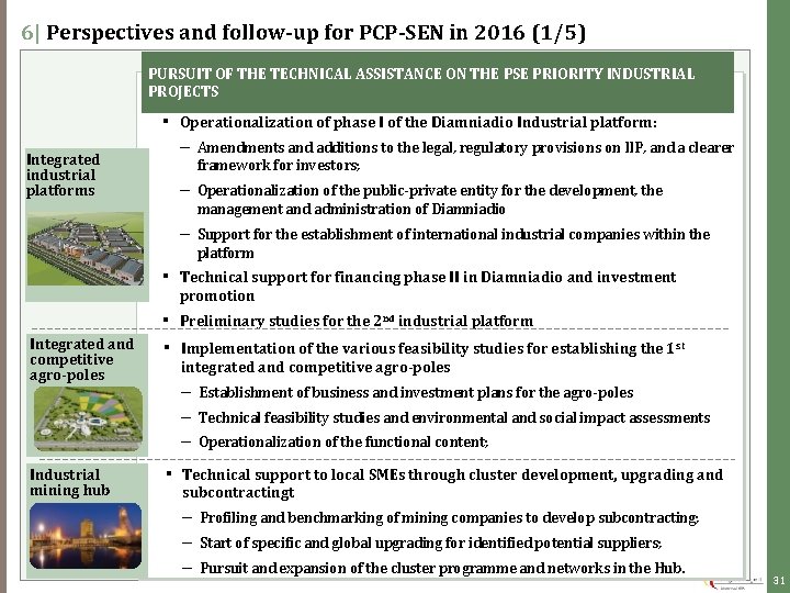 6| Perspectives and follow-up for PCP-SEN in 2016 (1/5) PURSUIT OF THE TECHNICAL ASSISTANCE 6| Perspectives and follow-up for PCP-SEN in 2016 (1/5) PURSUIT OF THE TECHNICAL ASSISTANCE