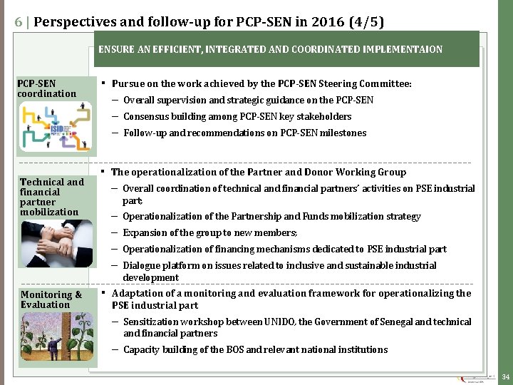 6 | Perspectives and follow-up for PCP-SEN in 2016 (4/5) ENSURE AN EFFICIENT, INTEGRATED 6 | Perspectives and follow-up for PCP-SEN in 2016 (4/5) ENSURE AN EFFICIENT, INTEGRATED