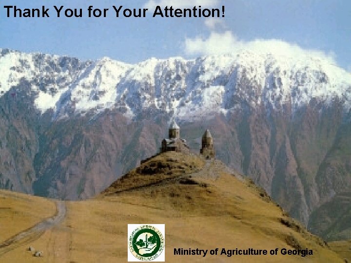 Thank You for Your Attention! Ministry of Agriculture of Georgia 