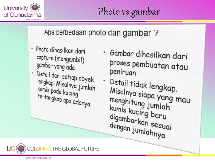 Photo vs gambar Photo vs gambar