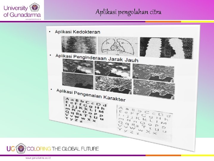 Aplikasi pengolahan citra Aplikasi pengolahan citra