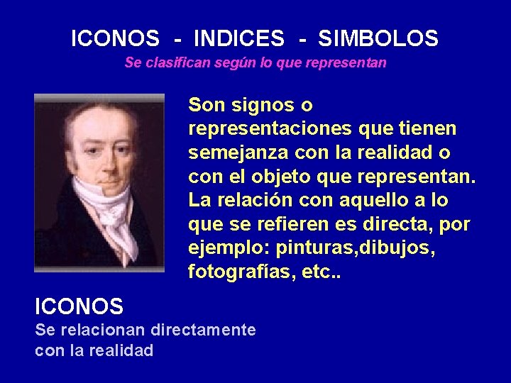 ICONOS - INDICES - SIMBOLOS Se clasifican según lo que representan Son signos o