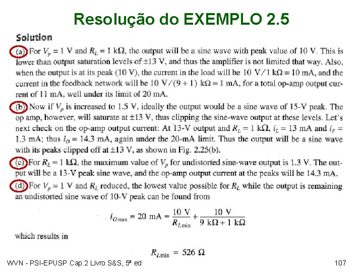 Resolução do EXEMPLO 2. 5 WVN - PSI-EPUSP Cap. 2 Livro S&S, 5ª ed