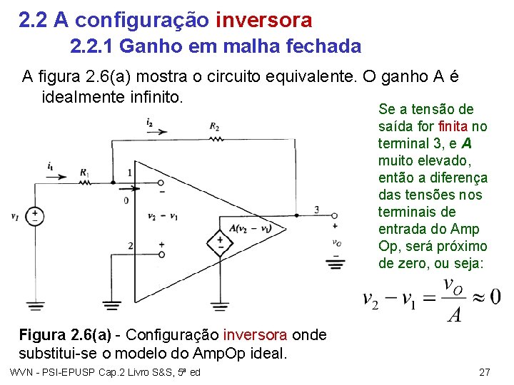 2. 2 A configuração inversora 2. 2. 1 Ganho em malha fechada A figura