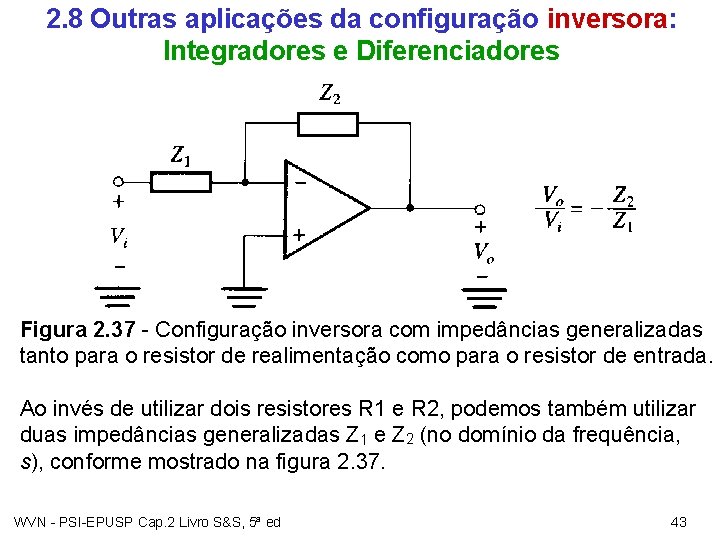 2. 8 Outras aplicações da configuração inversora: Integradores e Diferenciadores Figura 2. 37 -