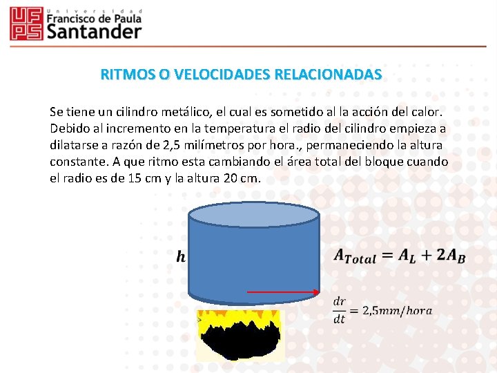 RITMOS O VELOCIDADES RELACIONADAS Se tiene un cilindro metálico, el cual es sometido al