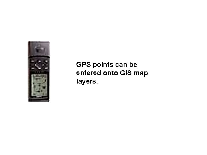 GPS points can be entered onto GIS map layers. 