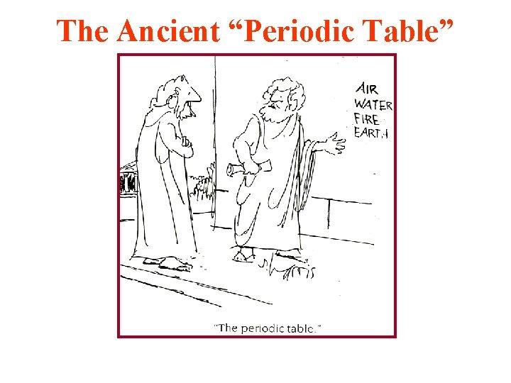 The Ancient “Periodic Table” 