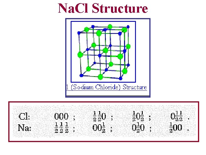 Na. Cl Structure 