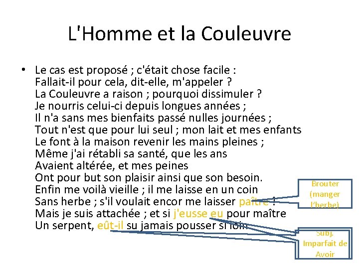 L'Homme et la Couleuvre • Le cas est proposé ; c'était chose facile :
