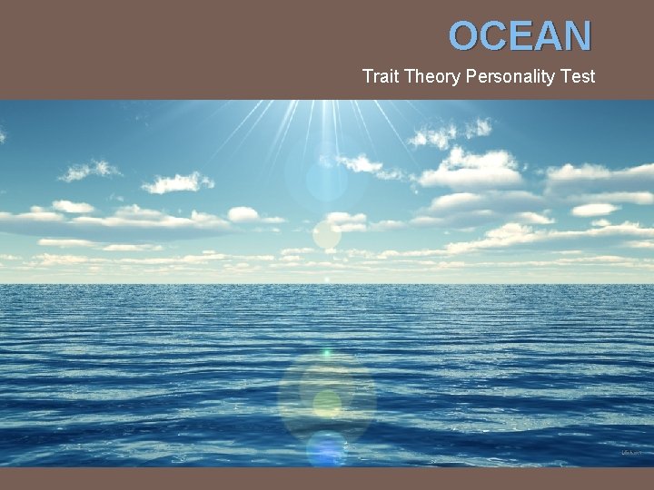 OCEAN Trait Theory Personality Test 