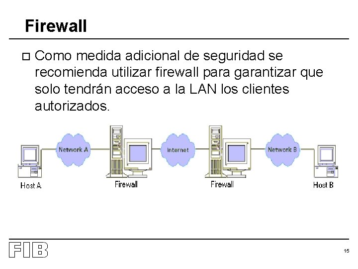 Firewall o Como medida adicional de seguridad se recomienda utilizar firewall para garantizar que