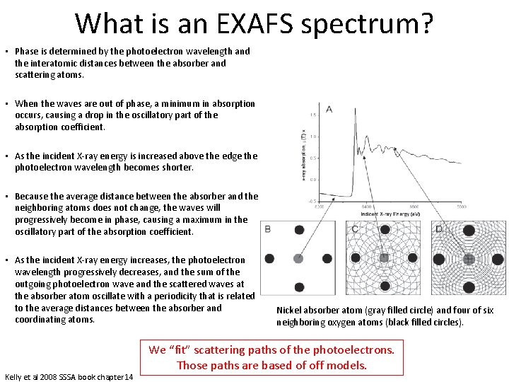 What is an EXAFS spectrum? • Phase is determined by the photoelectron wavelength and