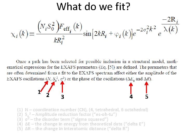 What do we fit? 1 2 (1) (2) (3) (4) (5) 3 4 5