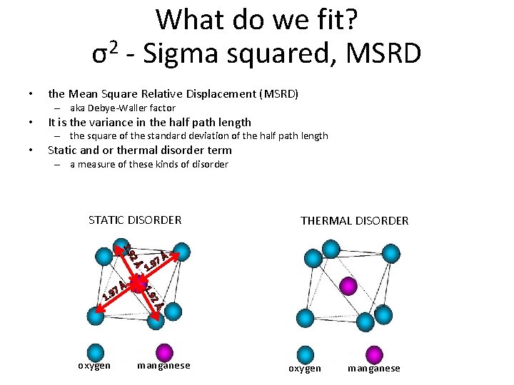 What do we fit? 2 σ - Sigma squared, MSRD • the Mean Square
