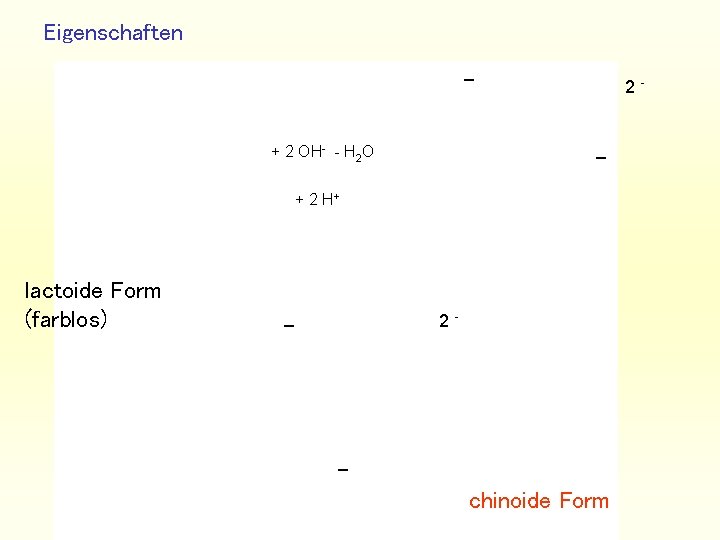 Eigenschaften + 2 OH- - H 2 O 2 - - + 2 H+