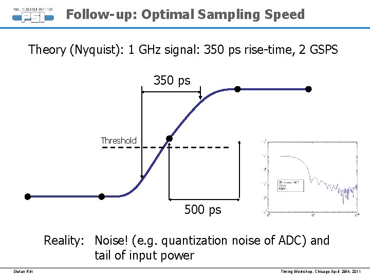Follow-up: Optimal Sampling Speed Theory (Nyquist): 1 GHz signal: 350 ps rise-time, 2 GSPS