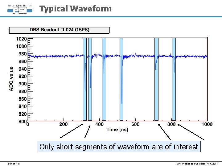 Typical Waveform Only short segments of waveform are of interest Stefan Ritt DPP Workshop