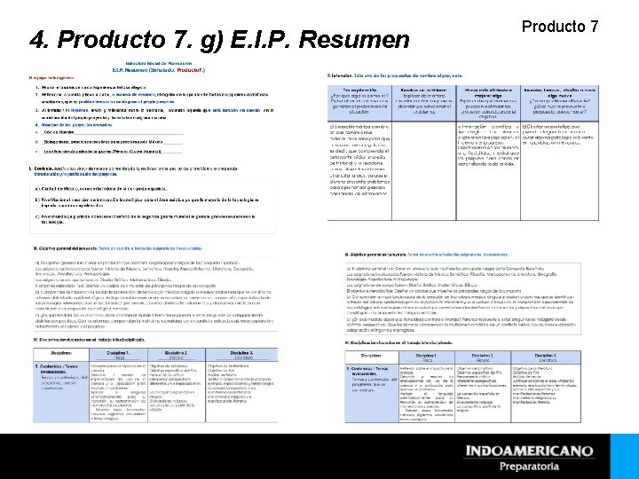 4. Producto 7. g) E. I. P. Resumen Producto 7 